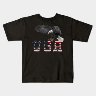 Eagle Patriotic USA Flag Kids T-Shirt